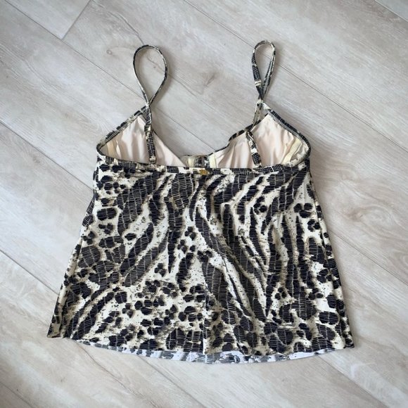 Amoressa Tankini Top Women's Size 6 US/14 US Animal Print‎ Gold Underwire NWOT - Picture 3 of 12